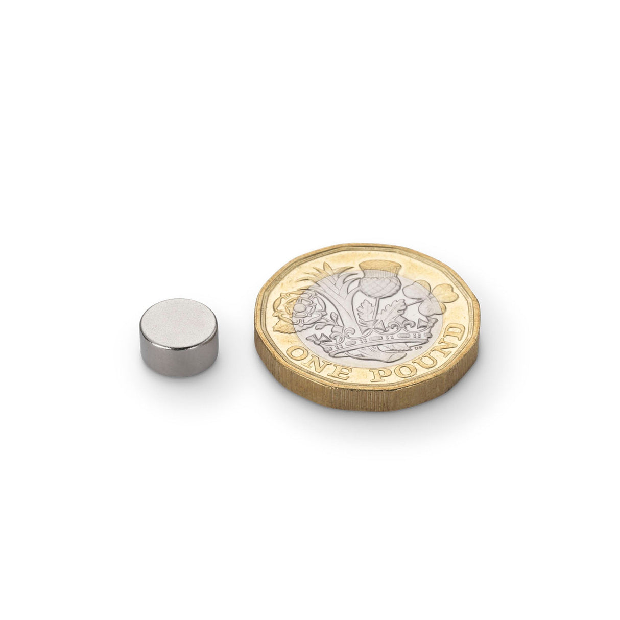 Neodymium Disc Magnet, 8mm Diameter x 4mm N35 Nickel Plated (A) - Indigo Supplies Ltd