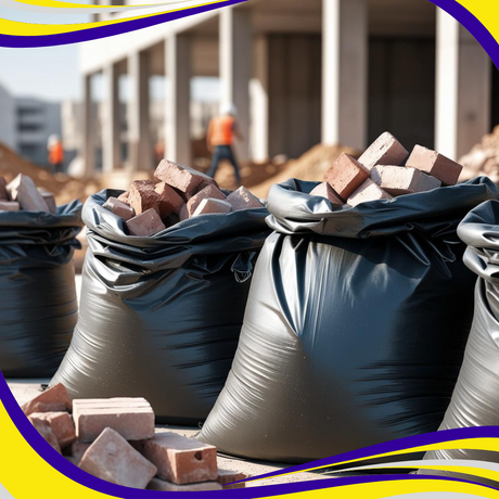 Rubble Builders Polythene Sacks / Bags 20" X 30" Heavy Duty Black - Indigo Supplies Ltd
