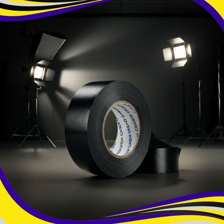 Gaffer Tape Pro Grade Gloss Finish Easy Peel Peelable Low Tack 47mm x 50 Black - Indigo Supplies Ltd