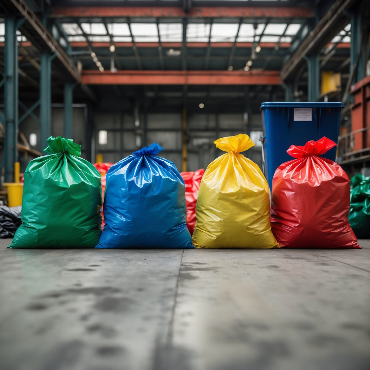 coloured refuse sacks blue green yellow red uk
