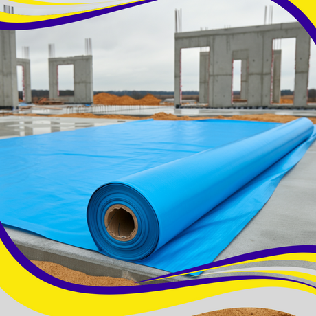 Damp Proof Membrane DPM Polythene Sheeting Blue - Indigo Supplies Ltd