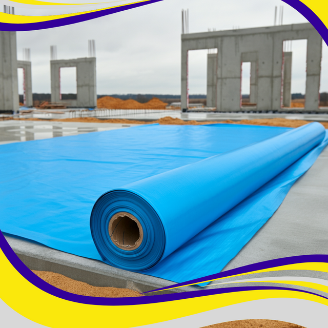 Damp Proof Membrane DPM Polythene Sheeting Blue - Indigo Supplies Ltd