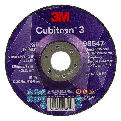 3M™ Cubitron™ 3 Depressed Center Grinding Wheel Pack of 10 - Indigo Supplies Ltd