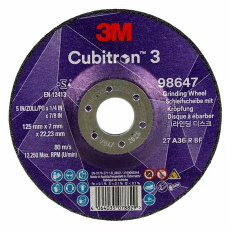 3M™ Cubitron™ 3 Depressed Center Grinding Wheel Pack of 10 - Indigo Supplies Ltd