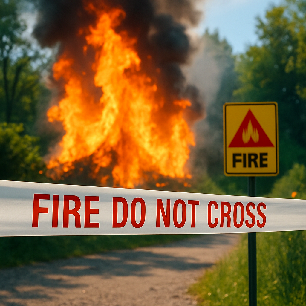 fire do not cross barrier tape uk