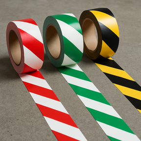 pvc hazard warning tape chevrons black yellow green white red 50mm uk