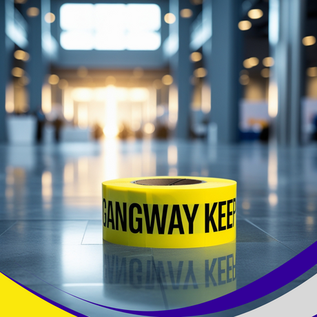 Exhibition Emergency Gangway Tape Keep Clear - Indigo Supplies Ltd