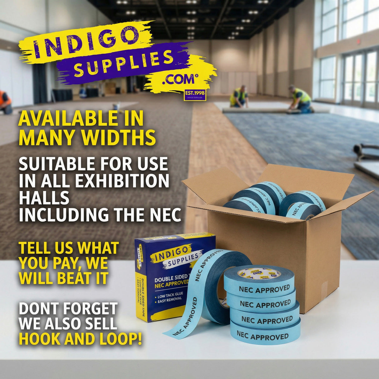 NEC APPROVED DOUBLE SIDED CARPET FIXING TAPE UK ESSEX