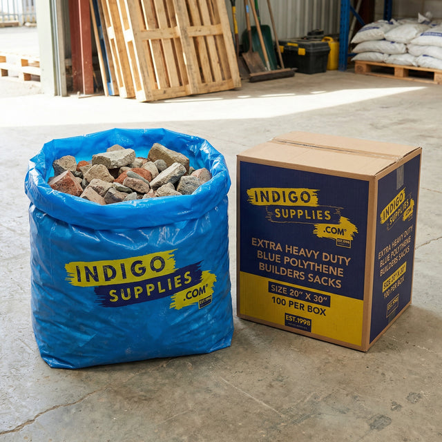 blue extra heavy duty polythene builders rubble sacks uk essex