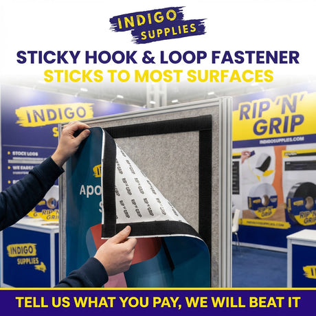 Hook & Loop Fastener Tape High Tack Rubber Adhesive - Indigo Supplies Ltd