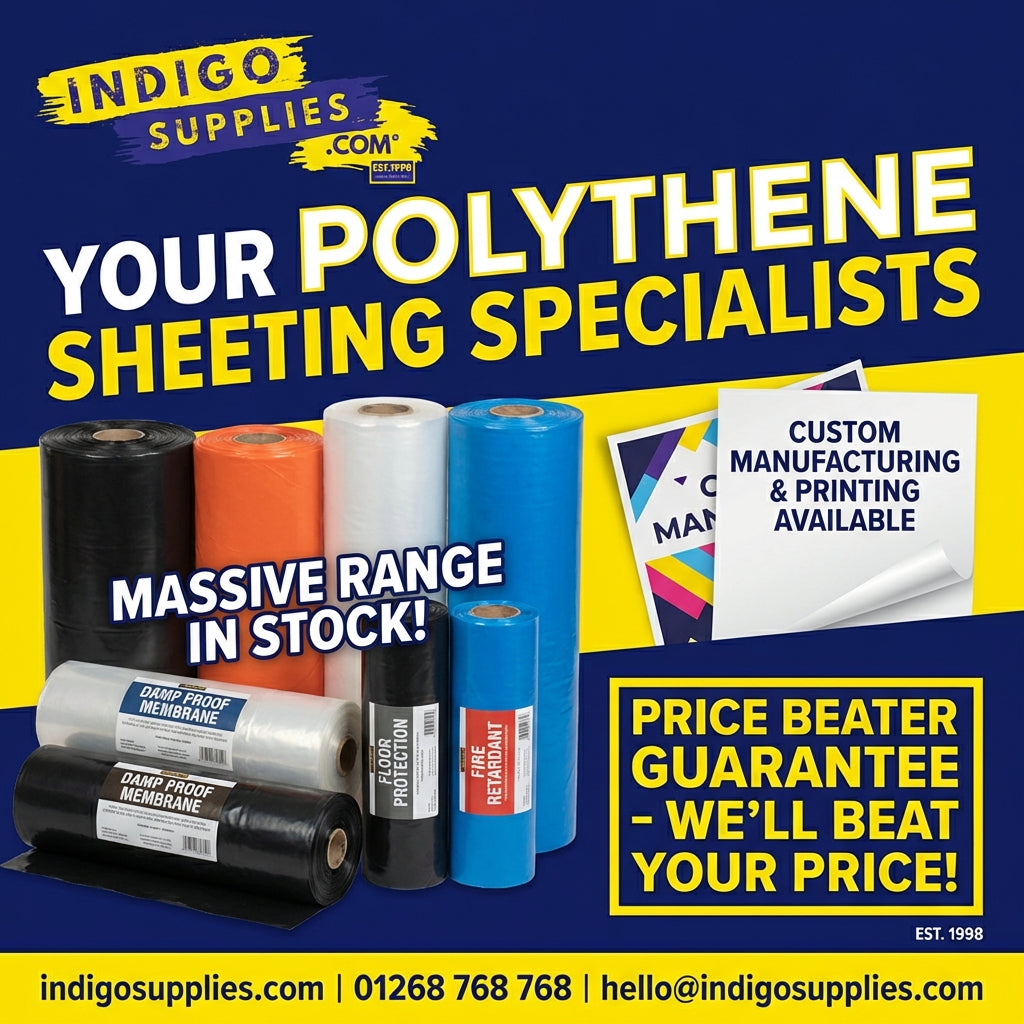 Radon Gas Barrier Polythene Sheeting Red 4m x 20m - Indigo Supplies Ltd