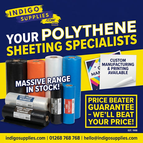 Radon Gas Barrier Polythene Sheeting Red 4m x 20m - Indigo Supplies Ltd