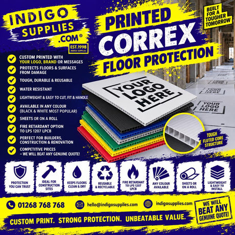 custom printed correx floor protection uk essex