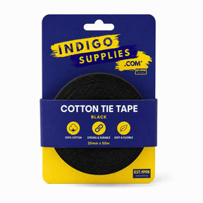 cotton tie tape black 25mm x 50m
