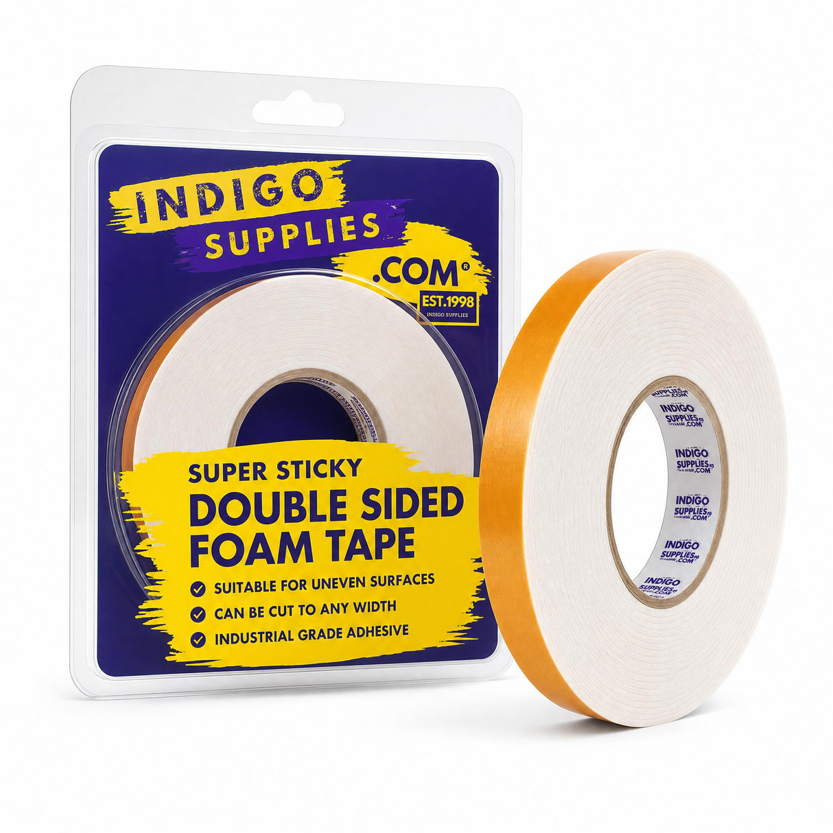 Double-Sided Foam Adhesive Tape High Tack White