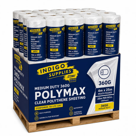 polythene sheeting 360g clear 4m x 25m essex uk roll