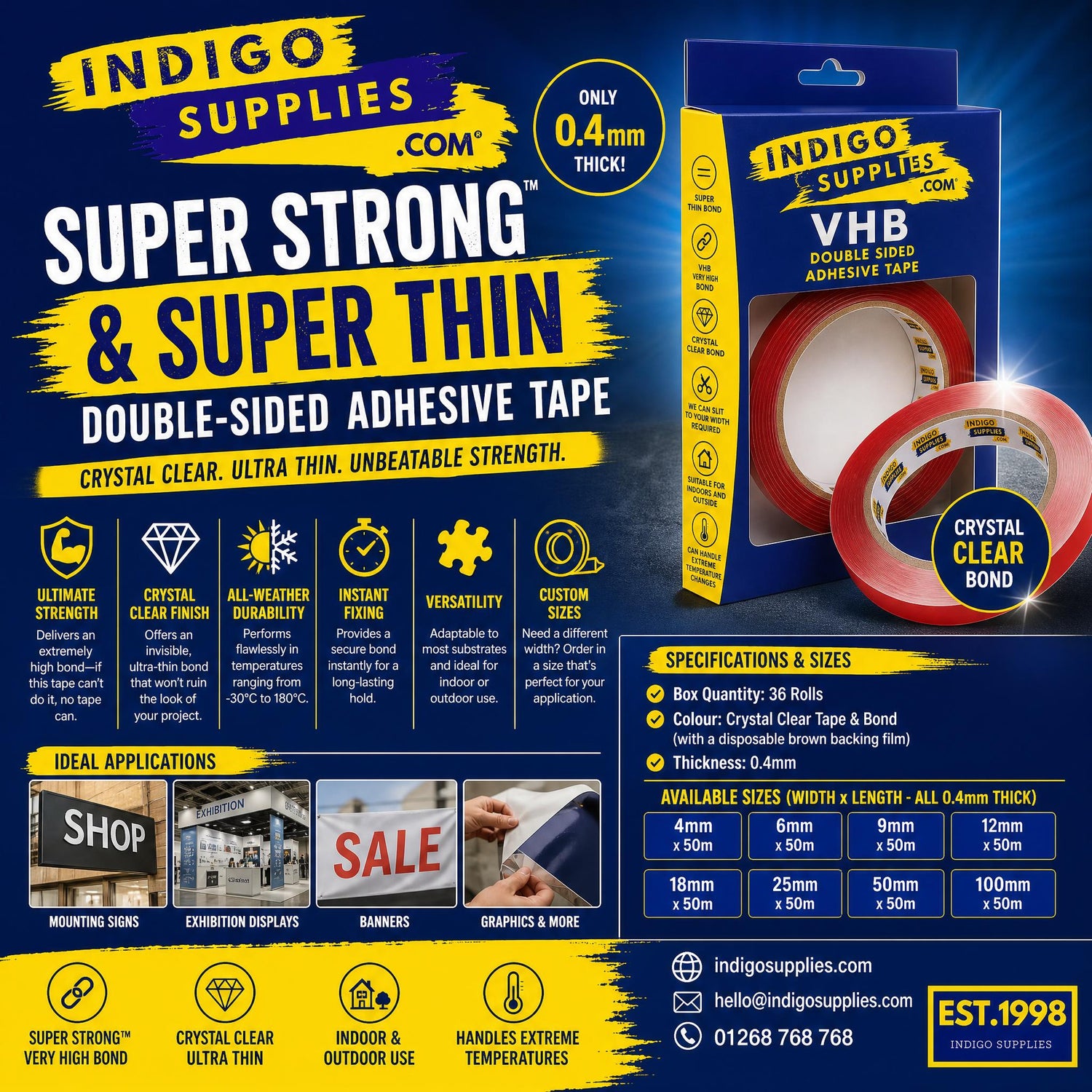 double sided vhb very high bond 3m tape clear uk essex