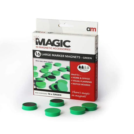 Marker Magnets,20mm 25mm 30mm Diameter x 8mm Large Pack of 16 - Indigo Supplies Ltd