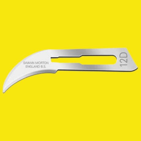 Swann Morton Non-Sterile Surgical Blades No 12D (Box of 100) Product No 0118 - Indigo Supplies Ltd