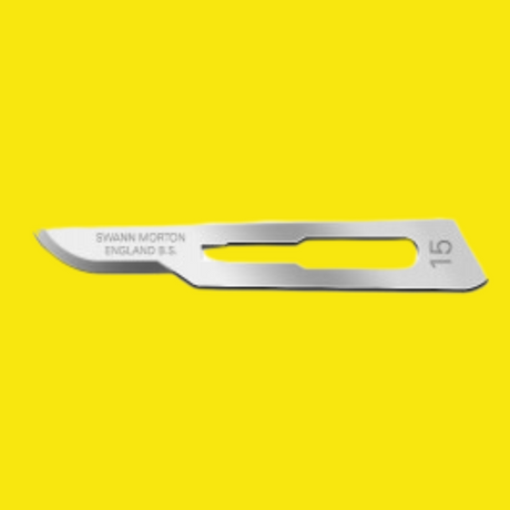 Swann Morton Non-Sterile Surgical Blades No 15 (Box of 100) Product No 0105 - Indigo Supplies Ltd