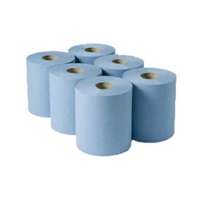 Centrefeed Rolls 2Ply Blue 150M (Case 6) - Indigo Supplies Ltd