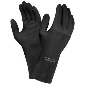 Ansell Extra 87-950 Black Heavyweight Rubber Gloves (12 Pairs) - Indigo Supplies Ltd