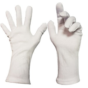White Polyester Open Cuff Gloves - Indigo Supplies Ltd