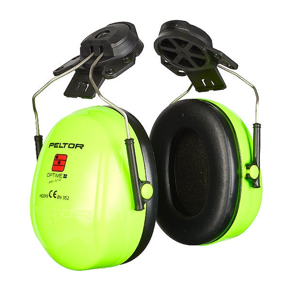 3M Peltor Optime II H520P3E Hi-vis Helmet Earmuff SNR30 - Indigo Supplies Ltd