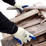 Blue Grab 'N' Grip Latex Gloves Pack 12 - Indigo Supplies Ltd
