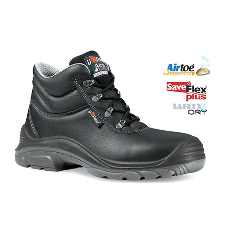 U-Power Enough Non-Leather Boot S3 Black - Indigo Supplies Ltd