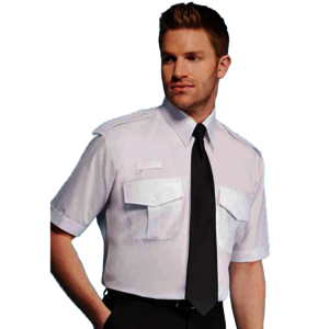Disley White Short Sleeve Mens Pilot Shirt - Indigo Supplies Ltd