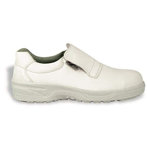 Cofra Cadmo White Leather Slip-On Shoes S2 SRC - Indigo Supplies Ltd