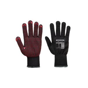 A110BKR Polka Dot Gloves Black/Red - Indigo Supplies Ltd