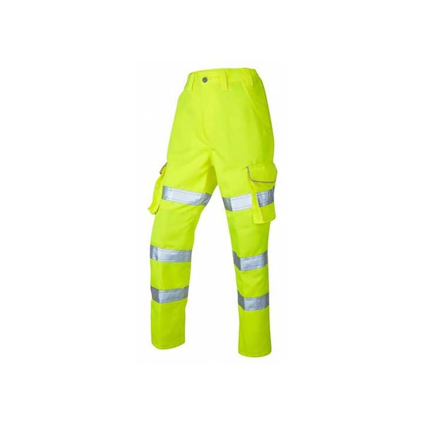 Leo PENNYMOOR High Visibility Poly/Cotton Ladies Cargo Trousers (Short Leg) ISO 20471 Cl 2 Yellow