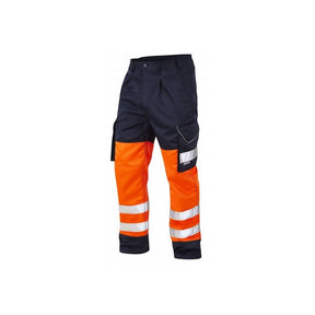 Leo CT01-O/NV Bideford ISO 20471 Class 1 Cargo Trouser (Reg Leg) Orange/Navy - Indigo Supplies Ltd