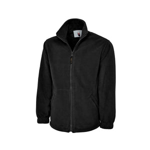 UC601 Premium Heavy Duty Fleece Jacket 380GSM Black - Indigo Supplies Ltd