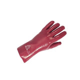 Single Dip PVC Fully Coated Gauntlet Red 27CM - Indigo Supplies Ltd