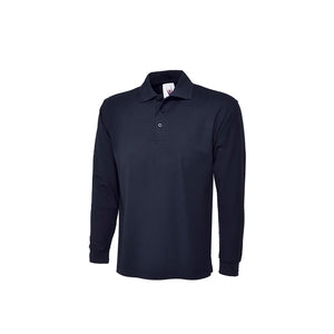 UC113 Long Sleeve Mediumweight Polo Shirt Navy - Indigo Supplies Ltd