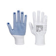A110 Polka Dot Glove Polyester Pvc Blue on White - Indigo Supplies Ltd