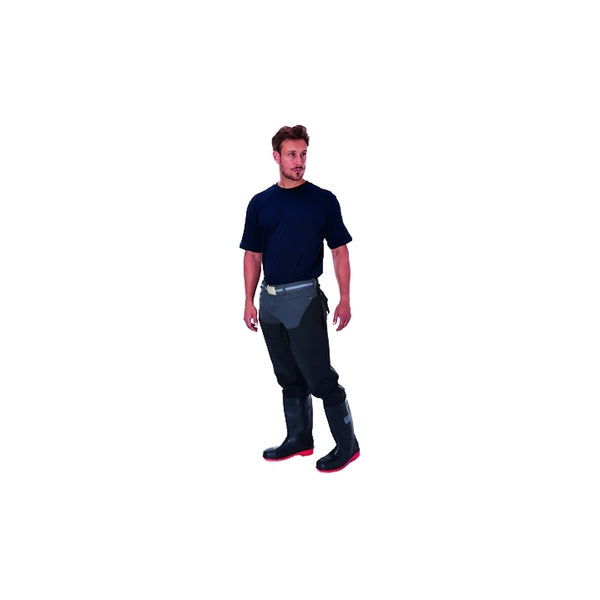 Tuf Black PVC Thigh Fleece Lined Safety Waders S5 SRA - Indigo Supplies Ltd