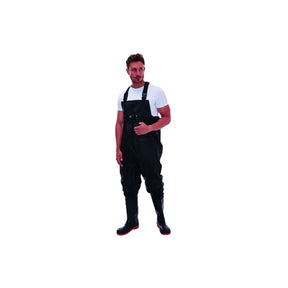 Portwest 165025 PVC Safety Chest Waders S5 Black - Indigo Supplies Ltd