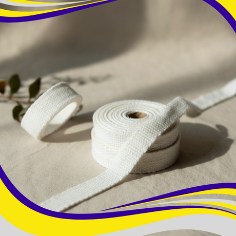 Cotton Tie Tape Pure White Bleached - Indigo Supplies Ltd