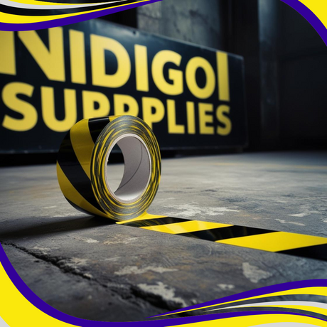 PVC Hazard Warning Tape Adhesive - Indigo Supplies Ltd