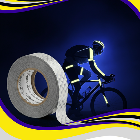 Reflective Tape Heavy Duty Adhesive Silver Vinyl Bikers 50mm x 10 metres - Indigo Supplies Ltd