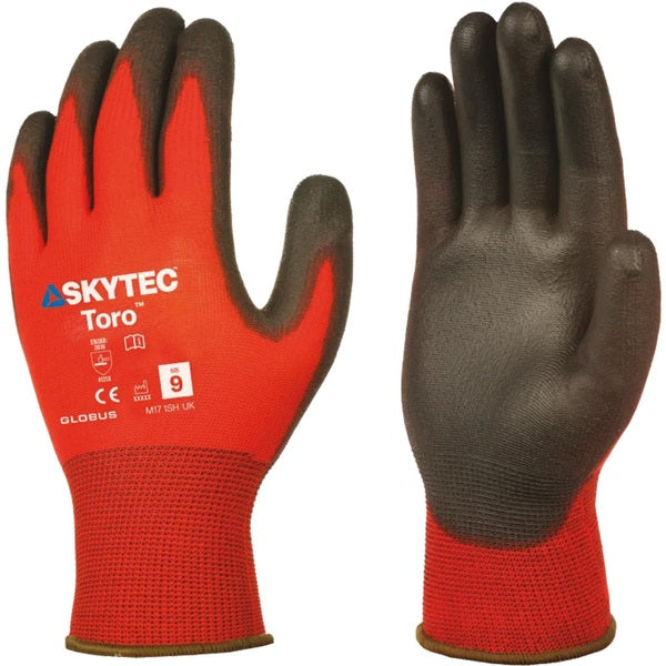 Skytec Toro PU Palm Coated Glove Red (Pair)