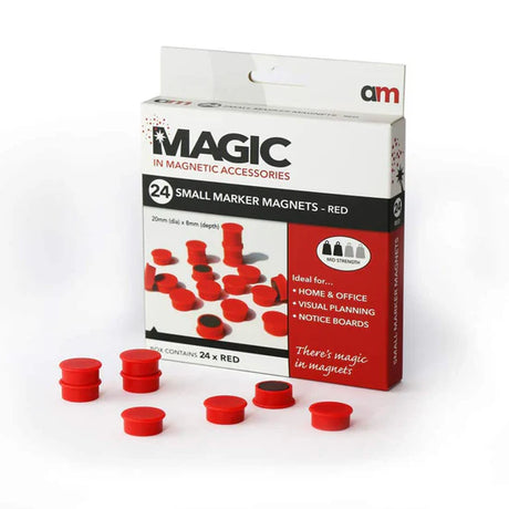 Marker Magnets,20mm 25mm 30mm Diameter x 8mm Large Pack of 16 - Indigo Supplies Ltd