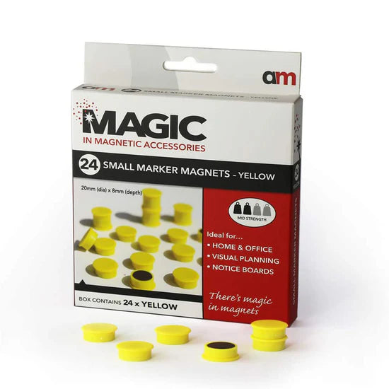 Marker Magnets,20mm 25mm 30mm Diameter x 8mm Large Pack of 16