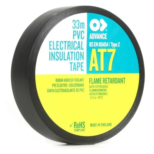 Advance AT7 PVC Tape Black 12mmx33m