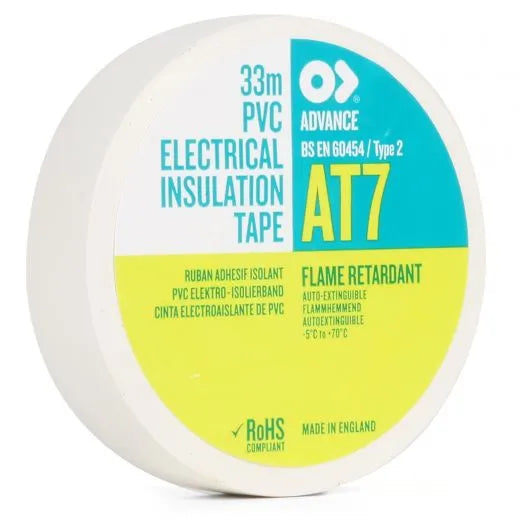 Advance AT7 PVC Tape White 12mmx33m