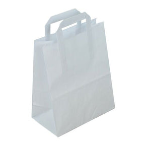 White Paper Carrier Bags Tape Handle - Indigo Supplies Ltd